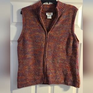 Talbots Wool Blend Vest Full Zip Sweater
